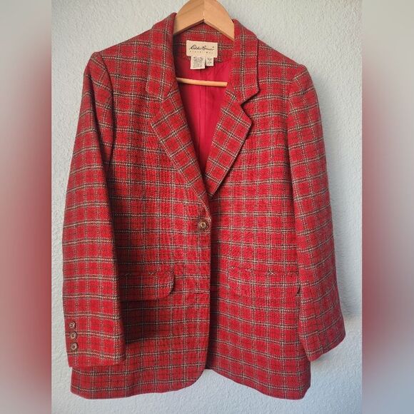 Eddie Bauer plaid wool petite blazer sport jacket new without tags - Picture 10 of 12